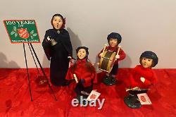 Byers Choice Christmas Salvation Army Carolers (4 Carolers plus SA donation bin)