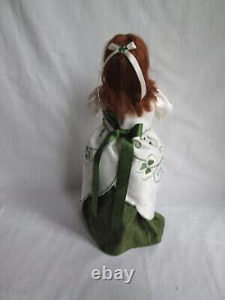 Byers Choice Elegant Irish Lady Doll with St. Patrick's Day Shamrocks, EUC