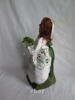 Byers Choice Elegant Irish Lady Doll with St. Patrick's Day Shamrocks, EUC