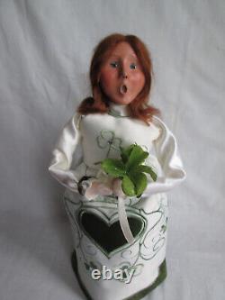 Byers Choice Elegant Irish Lady Doll with St. Patrick's Day Shamrocks, EUC