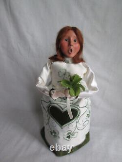 Byers Choice Elegant Irish Lady Doll with St. Patrick's Day Shamrocks, EUC