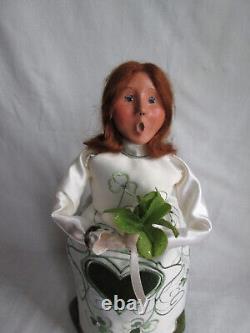 Byers Choice Elegant Irish Lady Doll with St. Patrick's Day Shamrocks, EUC