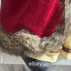 Byers Choice Fireside Victorian Santa 30 Large Display 1989 Real Fur As Is