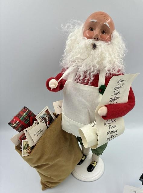 Byers Choice Htf Bald Santa With Nice List And Presents