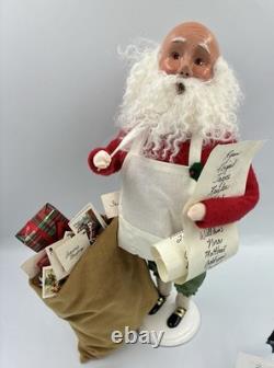 Byers Choice HTF Bald Santa With Nice List And Presents