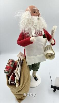 Byers Choice HTF Bald Santa With Nice List And Presents