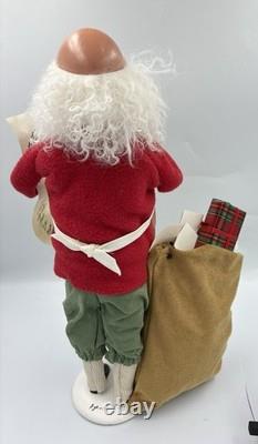 Byers Choice HTF Bald Santa With Nice List And Presents