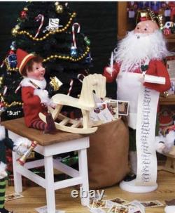 Byers Choice HTF Bald Santa With Nice List And Presents