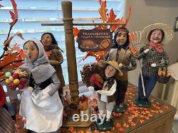 Byers Choice Lot of 22 Thanksgiving Carolers + Accessories