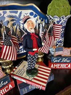 Byers Choice Ltd RARE Patriotic Uncle Sam Caroler With Stars On Pants