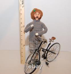 Byers Choice Man with Bicycle Caroler (includes Bicycle)