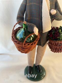 Byers Choice Open House Event 2017 Man with Grapes Demijohn Jug Signed Joyce Rare