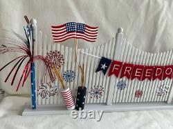 Byers Choice Patriotic Fence with Freedom Banner, Flags, Firecracker & Fireworks