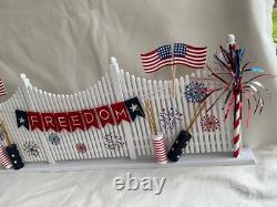 Byers Choice Patriotic Fence with Freedom Banner, Flags, Firecracker & Fireworks