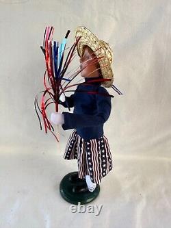 Byers Choice Patriotic Girl with Lollipop and Sparkler Memorial 4th of July