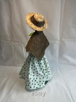 Byers Choice St Patrick's Day Irish Woman Shimmering Gold Scarf with Cally Lilies