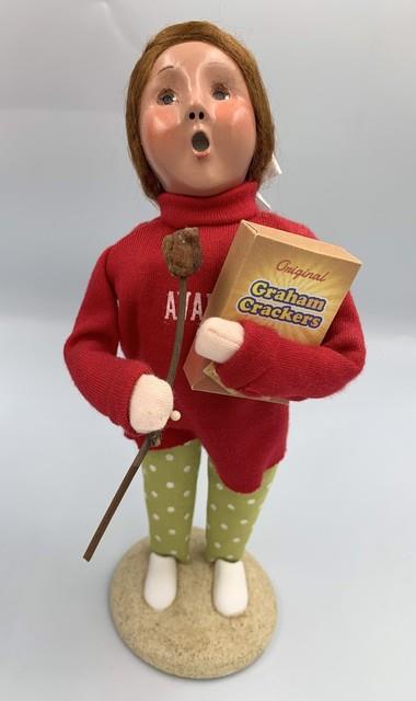 Byers Choice Vhtf Signed Nautical Camping Girl Marshmallow / Graham Crackers