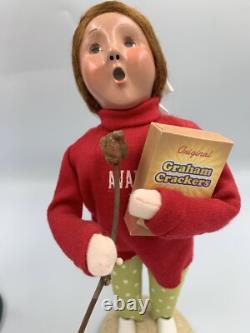 Byers Choice VHTF Signed Nautical Camping Girl Marshmallow / Graham Crackers