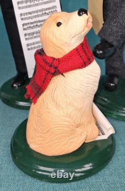 Byers Choice Victorian Christmas Carolers Lot of 4 Woman, Man, Child & Dog