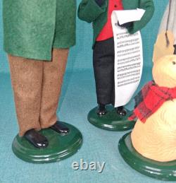 Byers Choice Victorian Christmas Carolers Lot of 4 Woman, Man, Child & Dog