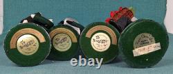 Byers Choice Victorian Christmas Carolers Lot of 4 Woman, Man, Child & Dog