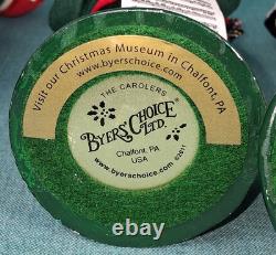 Byers Choice Victorian Christmas Carolers Lot of 4 Woman, Man, Child & Dog