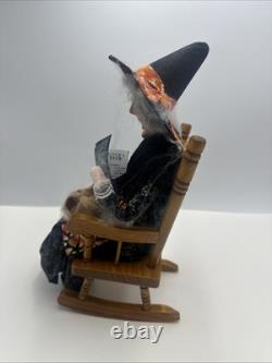 Byers Choice Witch in Rocking Chair Cat Book Retired Halloween Carolers Byers Choice Witch in Rocking Chair Cat Book Retired Halloween Carolers