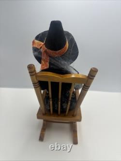Byers Choice Witch in Rocking Chair Cat Book Retired Halloween Carolers Byers Choice Witch in Rocking Chair Cat Book Retired Halloween Carolers
