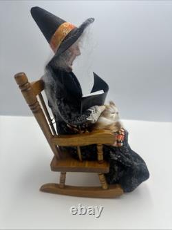 Byers Choice Witch in Rocking Chair Cat Book Retired Halloween Carolers Byers Choice Witch in Rocking Chair Cat Book Retired Halloween Carolers