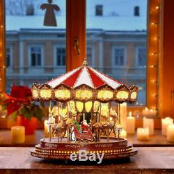 Carousel Christmas Prop Deluxe Animated LED Lights 20-Songs Decoration Holiday