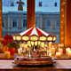 Carousel Christmas Prop Deluxe Animated Led Lights 20-songs Decoration Holiday