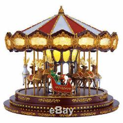 Carousel Christmas Prop Deluxe Animated LED Lights 20-Songs Decoration Holiday