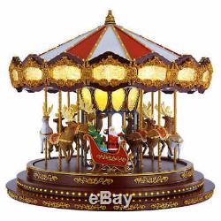 Carousel Christmas Prop Deluxe Animated LED Lights 20-Songs Decoration Holiday