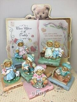 Cherished Teddies Large Lot Nursery Rhyme Book Display, Cardboard, 6 Figurines