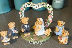 Cherished Teddies Our Cherished Wedding Enesco 1998 7 Pieces Excellent Cond