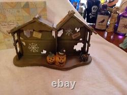 Cherished teddies Autumn Fall HALLOWEEN lot Of 7 With Calico Kittens Display