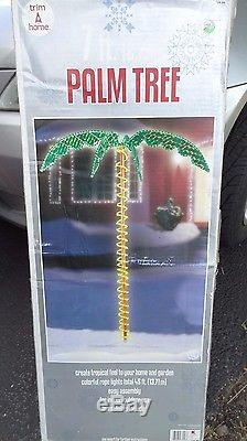 Christmas 7' Tropical Luau Palm Tree Spiral Rope Holographic Sculpture LED Light