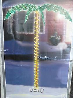 Christmas 7' Tropical Luau Palm Tree Spiral Rope Holographic Sculpture LED Light