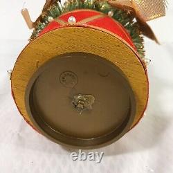 Christmas Bottle Brush Tree Santa & Gifts Packages Gold Glitter Music Vintage