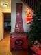Christmas Cardboard Electric Fireplace Chimney Fire Glow Effect E-z Do Life Size