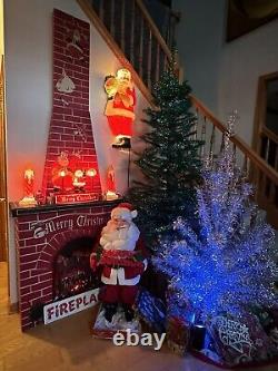 Christmas Cardboard Electric Fireplace Chimney Fire Glow Effect E-Z Do Life Size Christmas Cardboard Electric Fireplace Chimney Fire Glow Effect E-Z Do Life Size