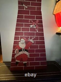 Christmas Cardboard Electric Fireplace Chimney Fire Glow Effect E-Z Do Life Size Christmas Cardboard Electric Fireplace Chimney Fire Glow Effect E-Z Do Life Size