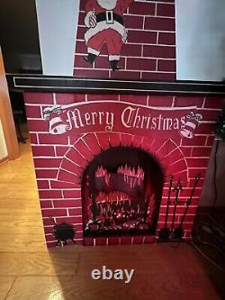 Christmas Cardboard Electric Fireplace Chimney Fire Glow Effect E-Z Do Life Size Christmas Cardboard Electric Fireplace Chimney Fire Glow Effect E-Z Do Life Size