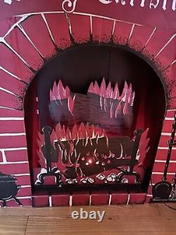 Christmas Cardboard Electric Fireplace Chimney Fire Glow Effect E-Z Do Life Size Christmas Cardboard Electric Fireplace Chimney Fire Glow Effect E-Z Do Life Size