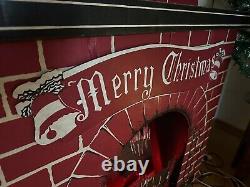 Christmas Cardboard Electric Fireplace Chimney Fire Glow Effect E-Z Do Life Size Christmas Cardboard Electric Fireplace Chimney Fire Glow Effect E-Z Do Life Size