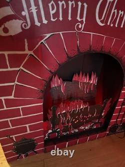 Christmas Cardboard Electric Fireplace Chimney Fire Glow Effect E-Z Do Life Size Christmas Cardboard Electric Fireplace Chimney Fire Glow Effect E-Z Do Life Size