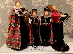 Christmas Carol Dolls 26 & 22 Lot of 4 Made for Von Maur Plaid dressing