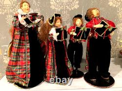 Christmas Carol Dolls 26 & 22 Lot of 4 Made for Von Maur Plaid dressing