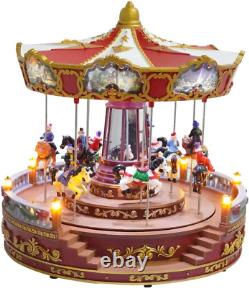 Christmas Carousel Decoration, 12Inch Large Size, Carousel Go round with Music a