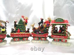 Christmas Danbury Mint Rottweiler Dog Complete Christmas Express Train, 6 pcs